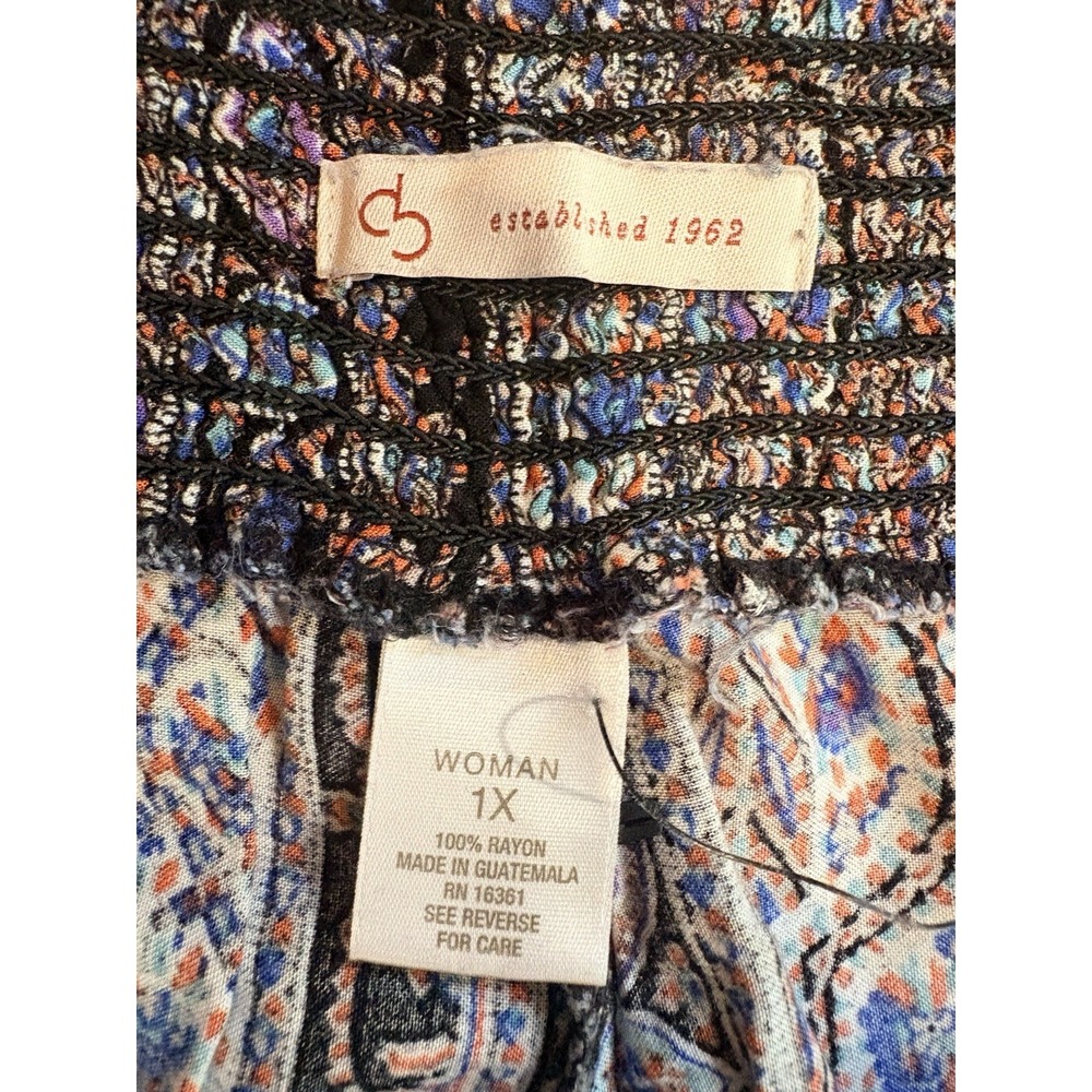 Lane Bryant Paisley Wide Leg Pants in Black and Lavender - Picture 4 of 5